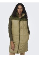 Women Vest Only Onlrick Rev Long Trench Coat/Dark Olive