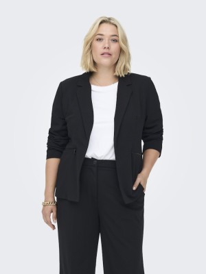 Women Blazer Onlycarmakoma Carcarol Fitted Zip Black