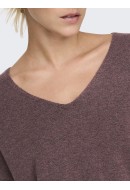 Women Sweater Onlrica Life V-Neck Rose Brown