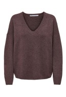 Women Sweater Onlrica Life V-Neck Rose Brown