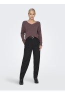 Women Sweater Onlrica Life V-Neck Rose Brown