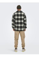 Men Jacket Only&Sons Onscane Check Peat/Cloud Dancer