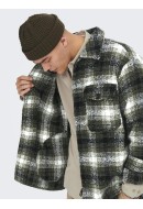 Men Jacket Only&Sons Onscane Check Peat/Cloud Dancer