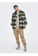 Men Jacket Only&Sons Onscane Check Peat/Cloud Dancer