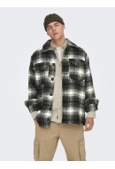 Men Jacket Only&Sons Onscane Check Peat/Cloud Dancer