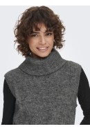 Vesta Dama Jacqueline De Young Jdyingeborg Life Roll Neck Dark Grey Melange