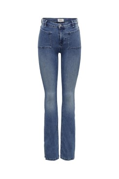 Blugi Dama Only Onlcaja Mid Flare Slit Ana591 Medium Blue Denim