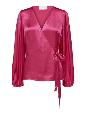 Bluza Dama Selected Slfeva -Fanni Wrap Pink Peacock