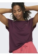 Women T-shirt Only Play Onpaubree Loose Train Eggplant