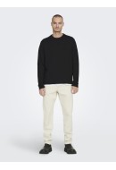 Men Sweater Only&Sons Onsluke Reg 14 Crew Black