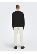 Men Sweater Only&Sons Onsluke Reg 14 Crew Black