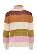 Pulover Dama Jaqueline De Young Jdydinea Stripe Rollneck Dried Tobacco/W Mauve