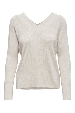 Pulover Dama Only Onlnew Tessa V-Neck Pumice Stone Melange