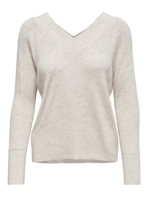 Pulover Dama Only Onlnew Tessa V-Neck Pumice Stone Melange