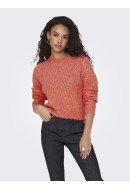 Women Sweater Only Onlnew Chunky Structure Persimmon Orange