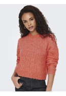 Women Sweater Only Onlnew Chunky Structure Persimmon Orange