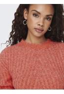 Women Sweater Only Onlnew Chunky Structure Persimmon Orange