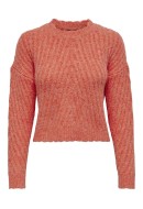 Women Sweater Only Onlnew Chunky Structure Persimmon Orange