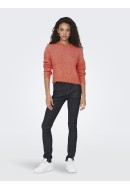 Women Sweater Only Onlnew Chunky Structure Persimmon Orange