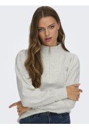 Women Sweater Jdyelanor Mia Zip Cloud Dancer