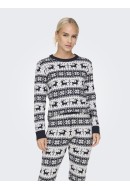 Pulover Dama Onlxmas Comfy Snowflake Night Sky/Cloud Dancer