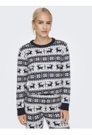 Pulover Dama Onlxmas Comfy Snowflake Night Sky/Cloud Dancer