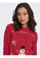 Women Sweater Onlxmas Happy High Risk Red