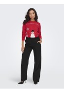 Women Sweater Onlxmas Happy High Risk Red