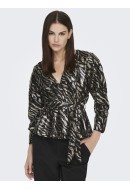 Women Blouse La Strada Unica Lsuevelia 6/8 Sequins Black/Gold Leaf