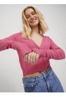 Cardigan Dama Jjxx Jxisabel Soft Crop Carmine Rose