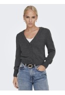 Women Cardigan Only Onlleva Puff Dark Grey Melange