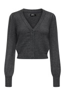 Women Cardigan Only Onlleva Puff Dark Grey Melange