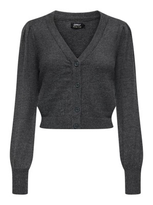 Cardigan Dama Only Onlleva Puff Dark Grey Melange