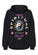 Women Hoodie  Only Onljohanne Oversize Zen Black /Spiritual