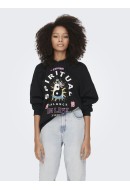 Women Hoodie  Only Onljohanne Oversize Zen Black /Spiritual