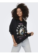 Women Hoodie  Only Onljohanne Oversize Zen Black /Spiritual