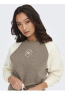 Bluza Dama Only Onllula Raglan Cropped Brown Lentil/Social