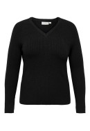 Pulover Dama Only Carmakoma Carlucca Esly V-Neck Black