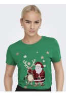 Tricou Dama Only Onlxmas Yrsa Christmas Reg Lush Meadow/ Christmas