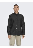 Men Shirt Only&Sons Onsday Reg Btn Down Chambray Black Denim