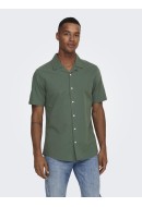 Men Shirt Only&Sons Onsalvaro Ss Resort Oxford Duck Green