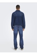 Blugi Barbati Only&Sons Onsedge Loose 5230 Dark Blue Denim