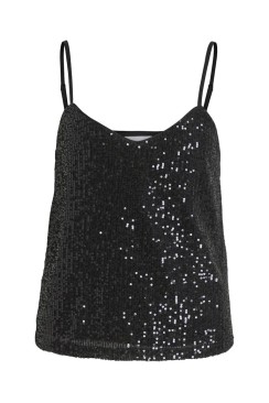 Maieu Dama Vila Vimaia Strap V-Neck Sequin Black