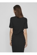 Women T-shirt Vila Viribini Button Black Beauty