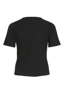 Women T-shirt Vila Viribini Button Black Beauty