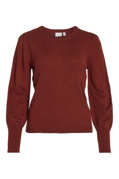 Pulover Dama Vila Viava O-Neck Knit Burnt Henna