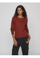 Pulover Dama Vila Viava O-Neck Knit Burnt Henna