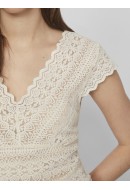 Bluza Dama Vila Vichikka V-Neck Cap Aleeve Birch