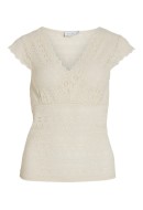 Bluza Dama Vila Vichikka V-Neck Cap Aleeve Birch