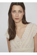 Bluza Dama Vila Vichikka V-Neck Cap Aleeve Birch